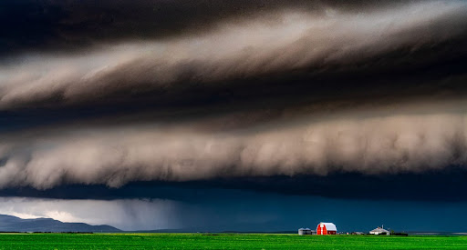 “Red Barn Shelfie” by Jeremy Bower, 2022 Weather Band Photo Contest 2nd Prize winner, was taken by Jeremy Bower on 27 June, 2019, near Hobson in Central Montana.