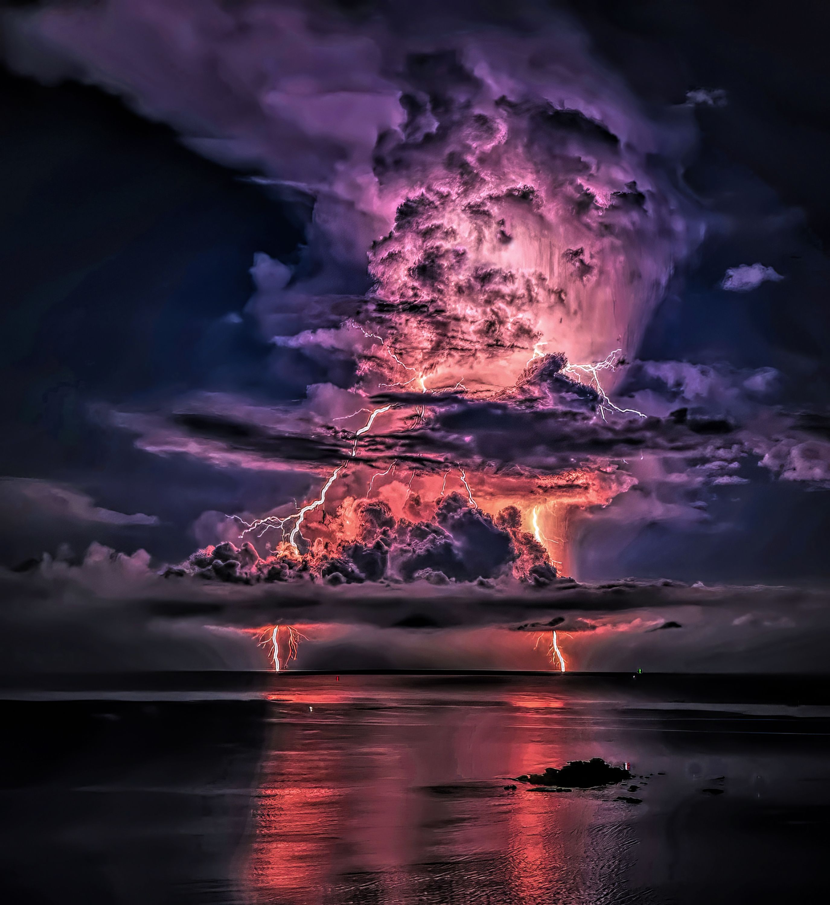 Lightning over the Strait of Malacca